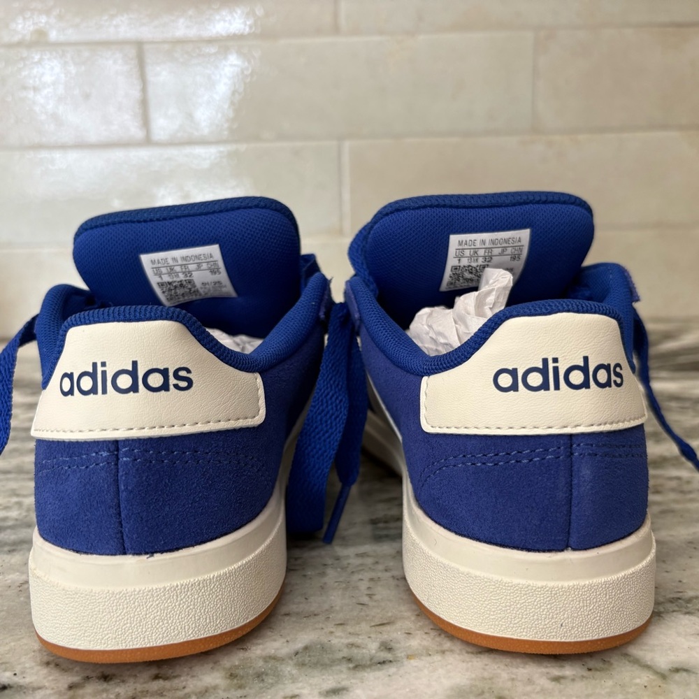 adidas Kids Royal Blue Sneakers with White Stripes - Picture 4 of 8